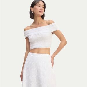 Everlane The Gauze Smock Off Shoulder White Stretch
100% Organic Cotton Crop Top